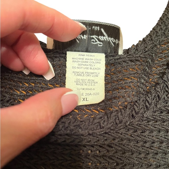 Jordan Taylor Black Tie Back Knit Swim Coverup Size XL - Picture 9 of 9